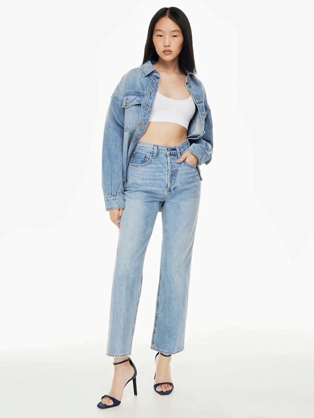 Denim Forum The Joni High Rise Loose 29L Jeans Blue Waist 25